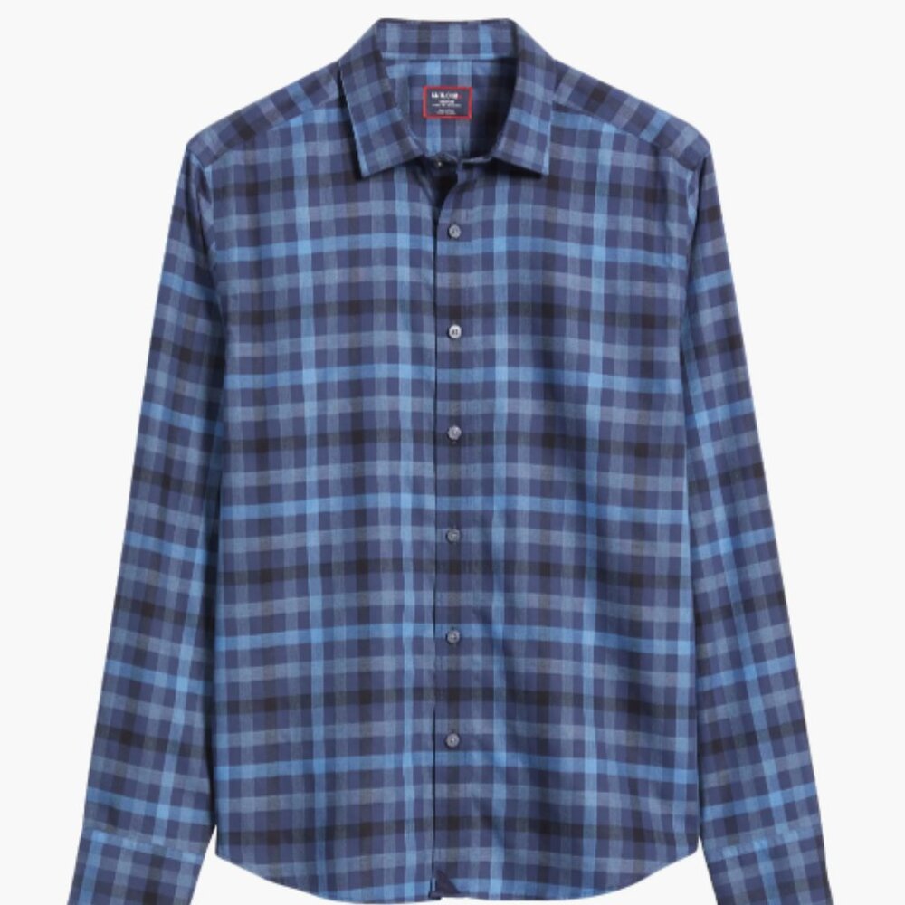 Walton Check Wrinkle Free Cotton Dobby Button-Up Shirt